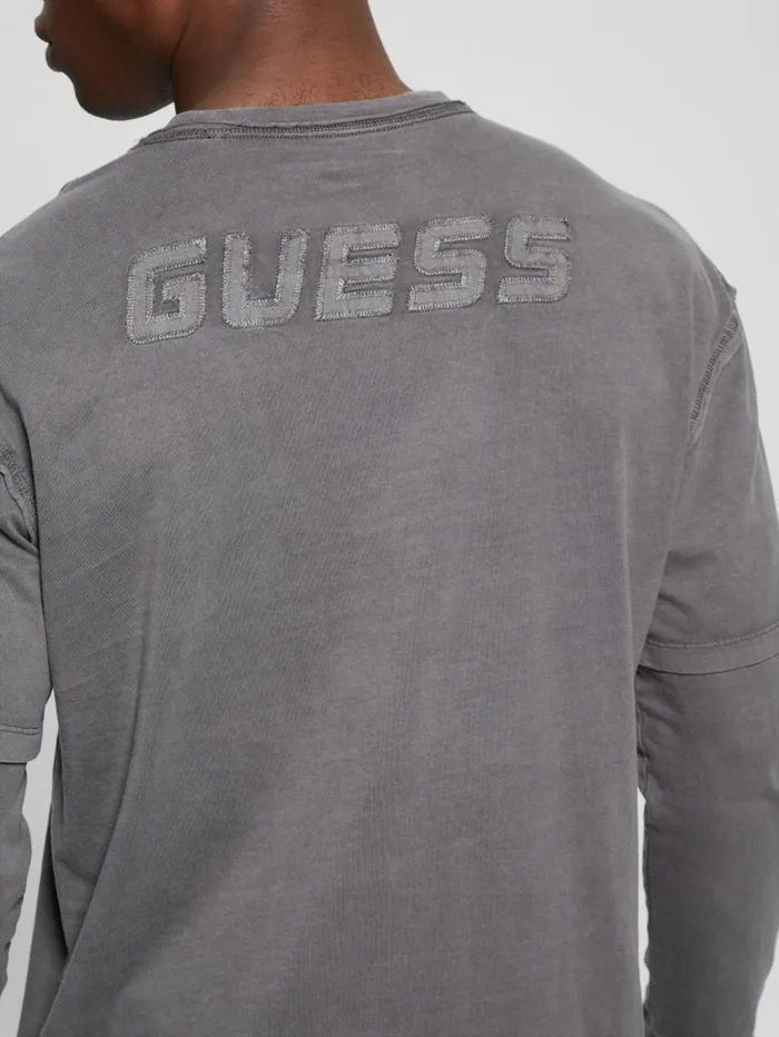 GUESS T Shirts and Tanks Gondour Layered Patch Tee Grey 8211 Men