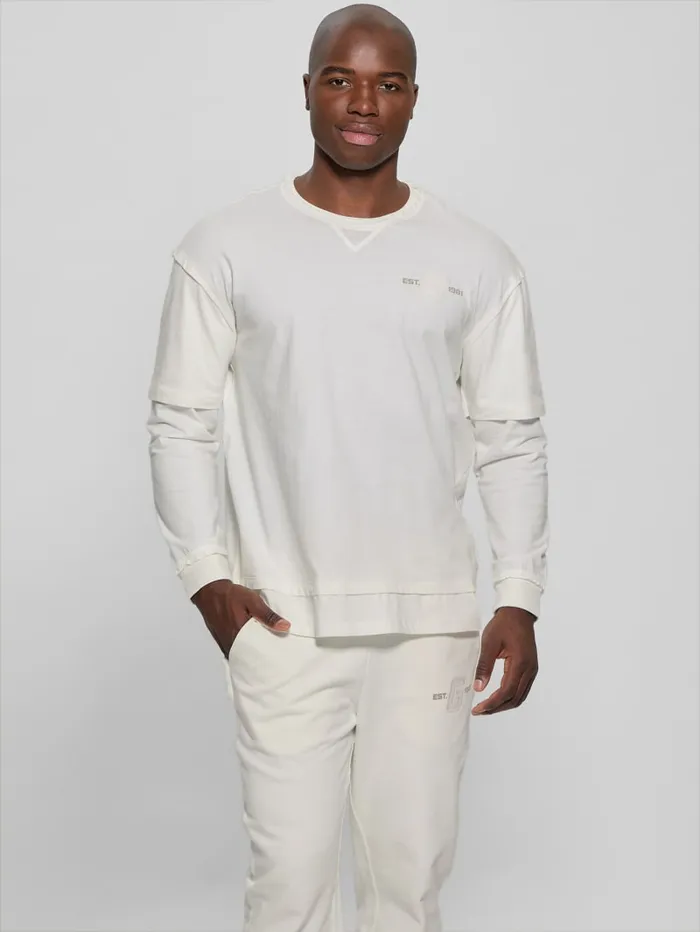 GUESS T Shirts and Tanks Gondour Layered Patch Tee Grey 8211 Men