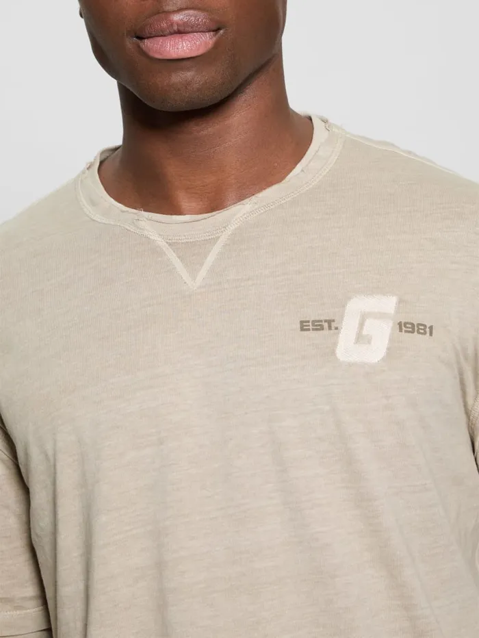 GUESS T Shirts and Tanks Gondour Layered Patch Tee Grey 8211 Men