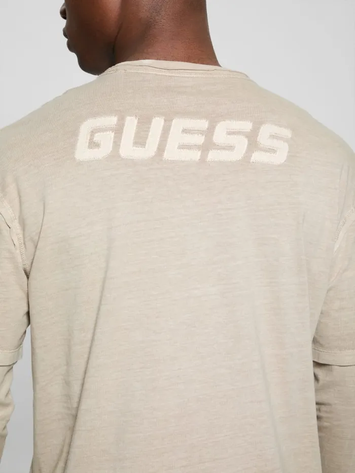GUESS T Shirts and Tanks Gondour Layered Patch Tee Grey 8211 Men