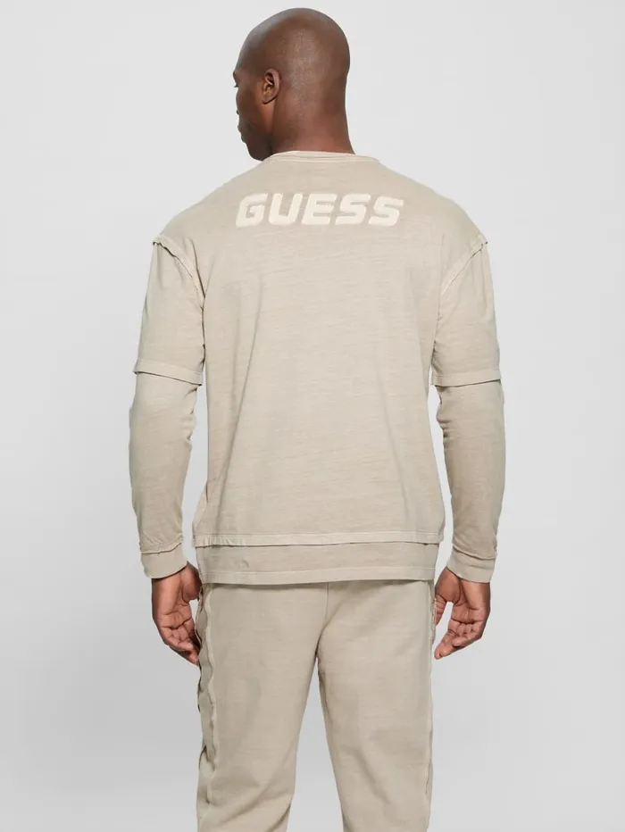 GUESS T Shirts and Tanks Gondour Layered Patch Tee Grey 8211 Men