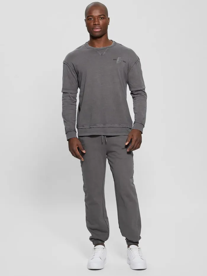 GUESS T Shirts and Tanks Gondour Layered Patch Tee Grey 8211 Men