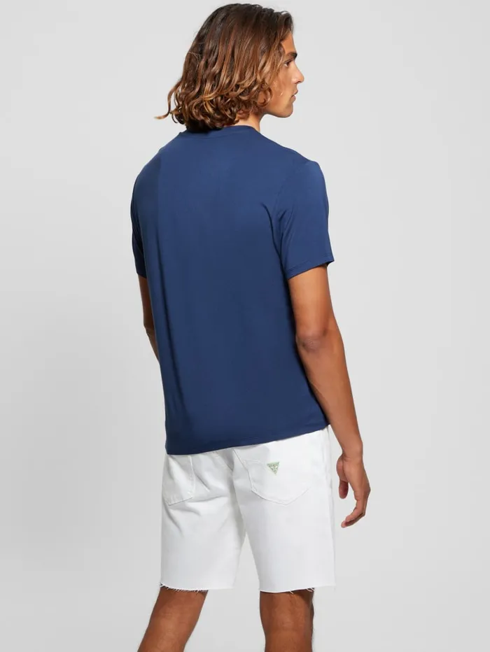 GUESS T Shirts and Tanks Heavy Jersey VNeck Tee Blue 8211 Men