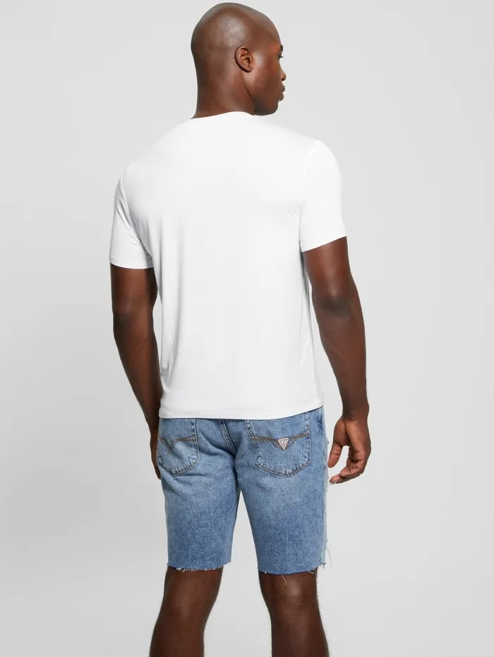 GUESS T Shirts and Tanks Heavy Jersey VNeck Tee Blue 8211 Men