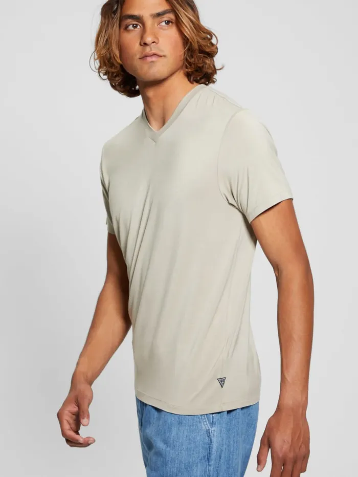 GUESS T Shirts and Tanks Heavy Jersey VNeck Tee Blue 8211 Men
