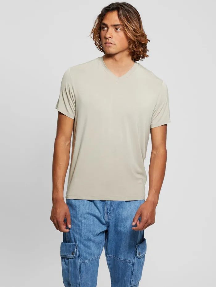 GUESS T Shirts and Tanks Heavy Jersey VNeck Tee Blue 8211 Men