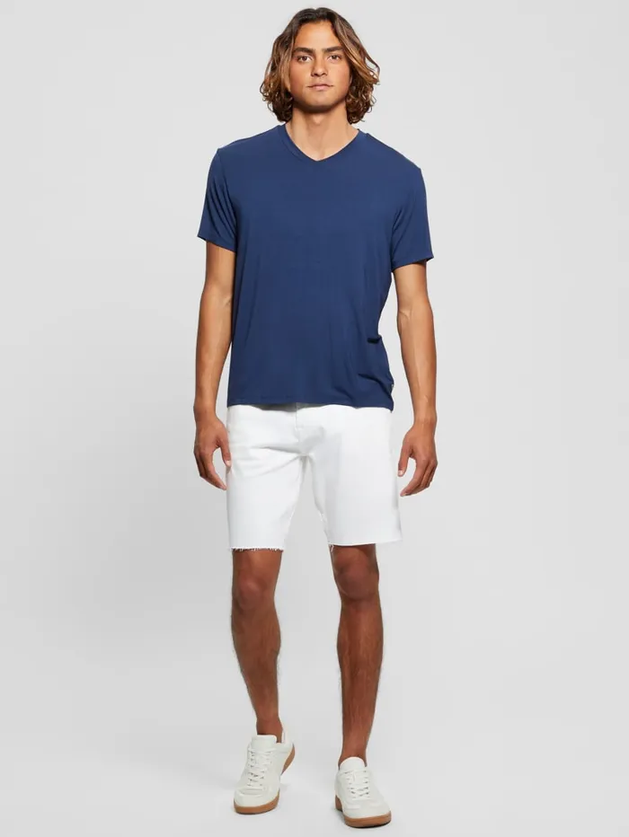 GUESS T Shirts and Tanks Heavy Jersey VNeck Tee Blue 8211 Men
