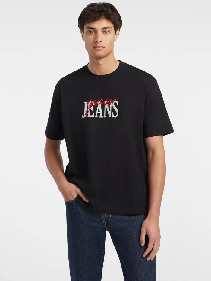GUESS T Shirts and Tanks Mixed Logo Tee Black 8211 Men