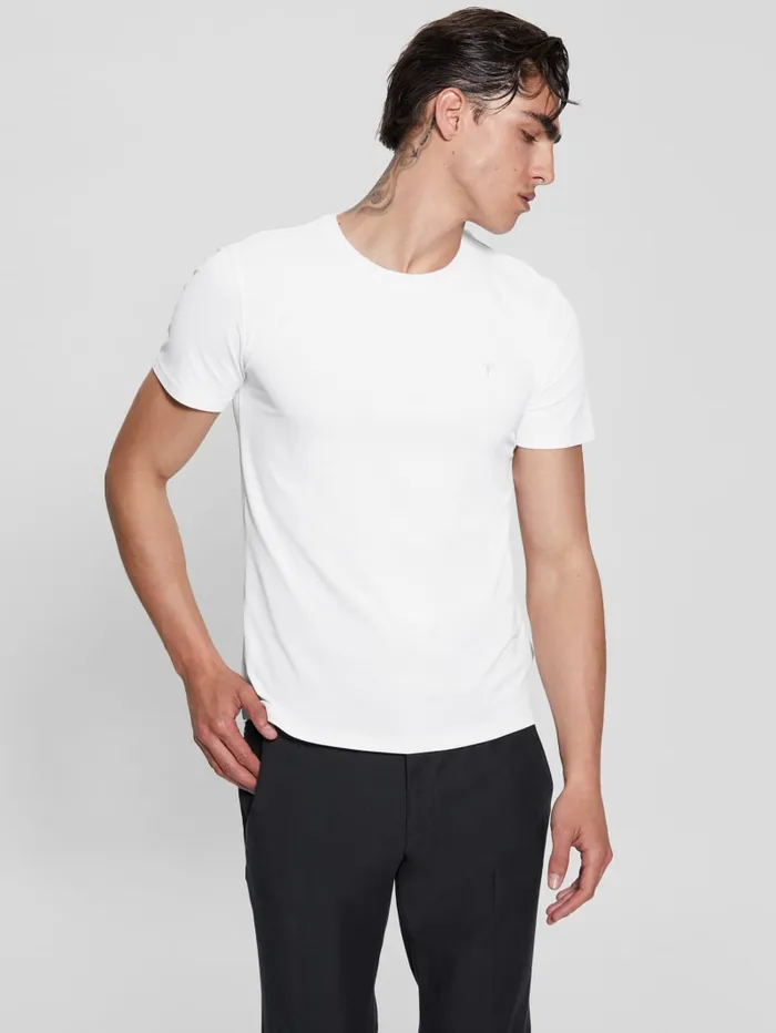 GUESS T Shirts and Tanks TechStretch Patch Tee White 8211 Men