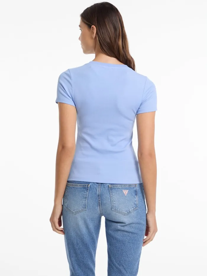 GUESS Tops and Tees Eco Crewneck Logo Tee Beige 8211 Women