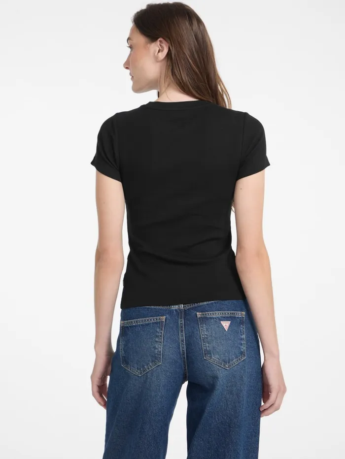 GUESS Tops and Tees Eco Crewneck Logo Tee Beige 8211 Women