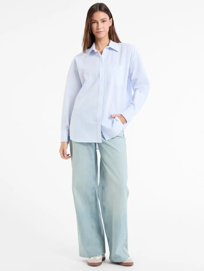 GUESS Tops and Tees Eco Striped ColorBlock Shirt Blue 8211 Women