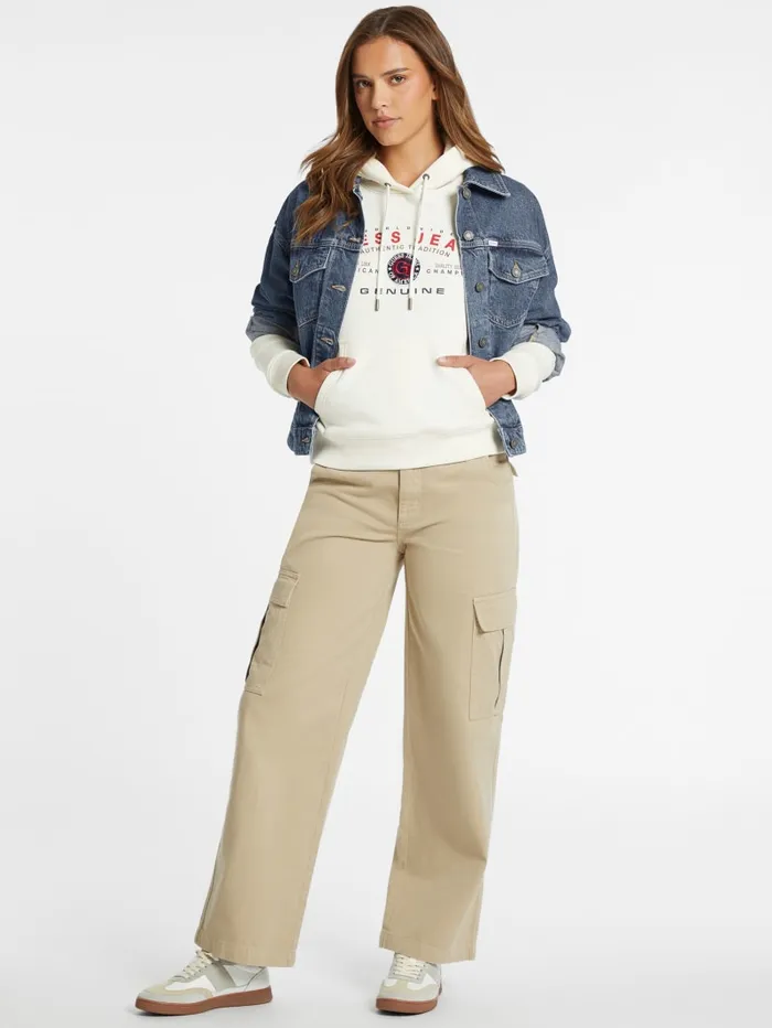 GUESS Tops Classic Genuine Logo Hoodie White 8211 Women