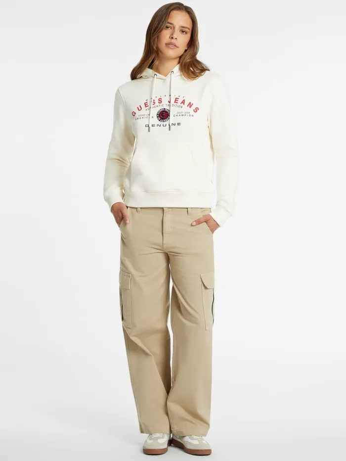GUESS Tops Classic Genuine Logo Hoodie White 8211 Women