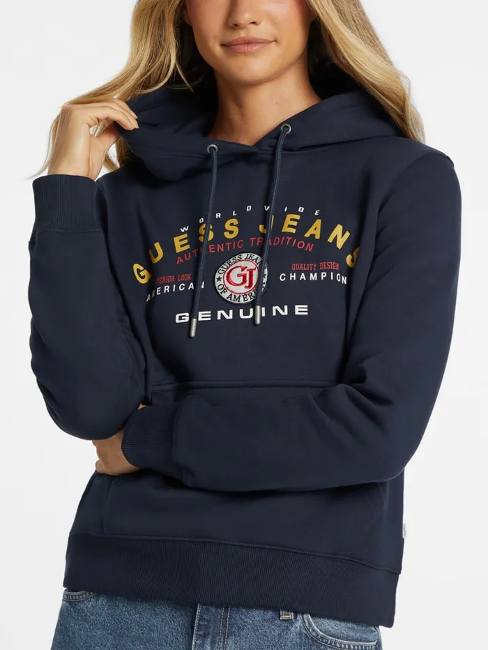 GUESS Tops Classic Genuine Logo Hoodie White 8211 Women