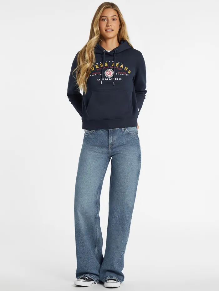 GUESS Tops Classic Genuine Logo Hoodie White 8211 Women