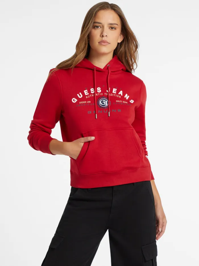 GUESS Tops Classic Genuine Logo Hoodie White 8211 Women