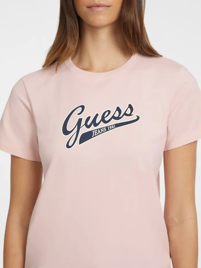 GUESS Tops Classic Script Logo Tee Pink 8211 Women