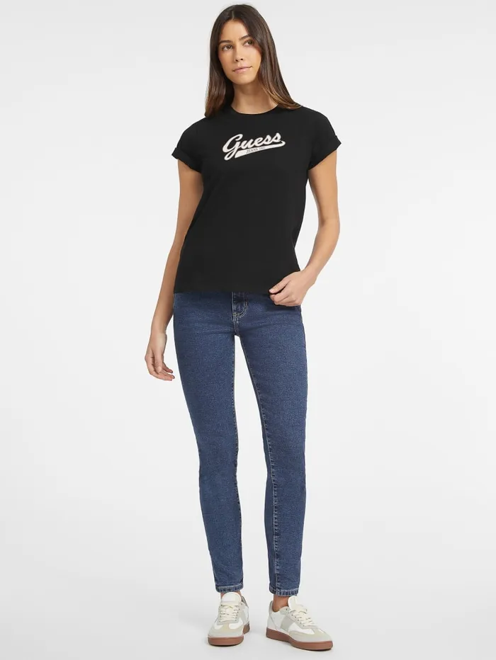 GUESS Tops Classic Script Logo Tee Pink 8211 Women