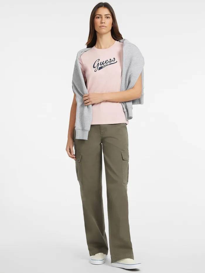 GUESS Tops Classic Script Logo Tee Pink 8211 Women
