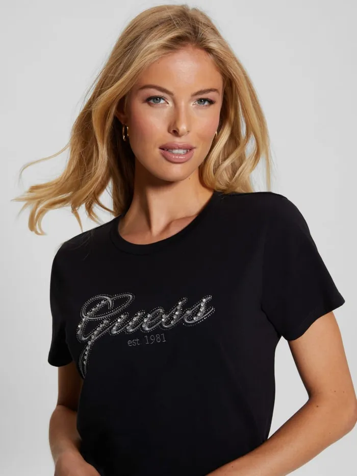 GUESS Tops Eco Glam Logo Easy Tee White 8211 Women