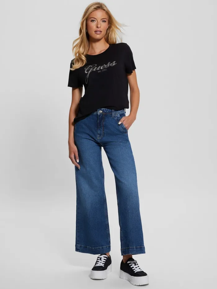GUESS Tops Eco Glam Logo Easy Tee White 8211 Women