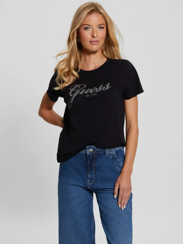 GUESS Tops Eco Glam Logo Easy Tee White 8211 Women