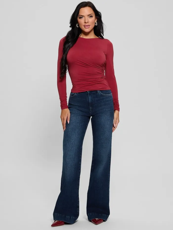 GUESS Tops Eco Noelle Shirred Top Black 8211 Women