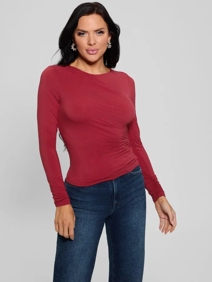 GUESS Tops Eco Noelle Shirred Top Black 8211 Women