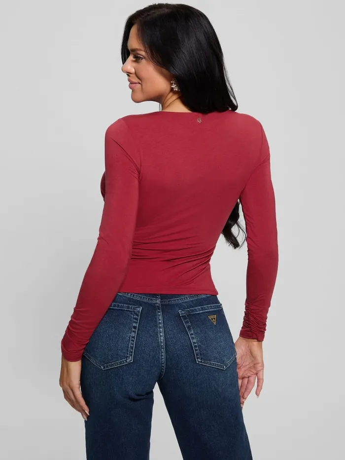 GUESS Tops Eco Noelle Shirred Top Black 8211 Women