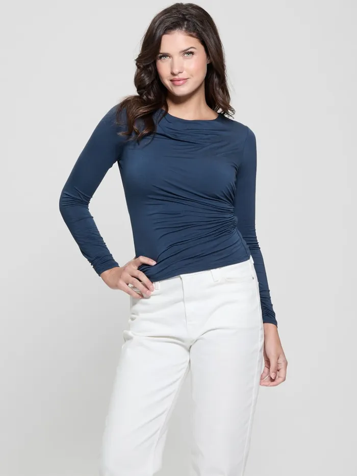 GUESS Tops Eco Noelle Shirred Top Black 8211 Women