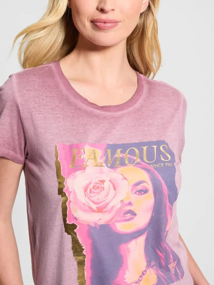GUESS Tops Eco Rose Graphic Easy Tee Red 8211 Women