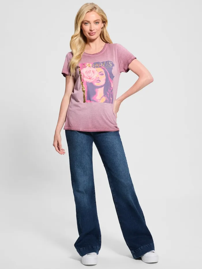 GUESS Tops Eco Rose Graphic Easy Tee Red 8211 Women