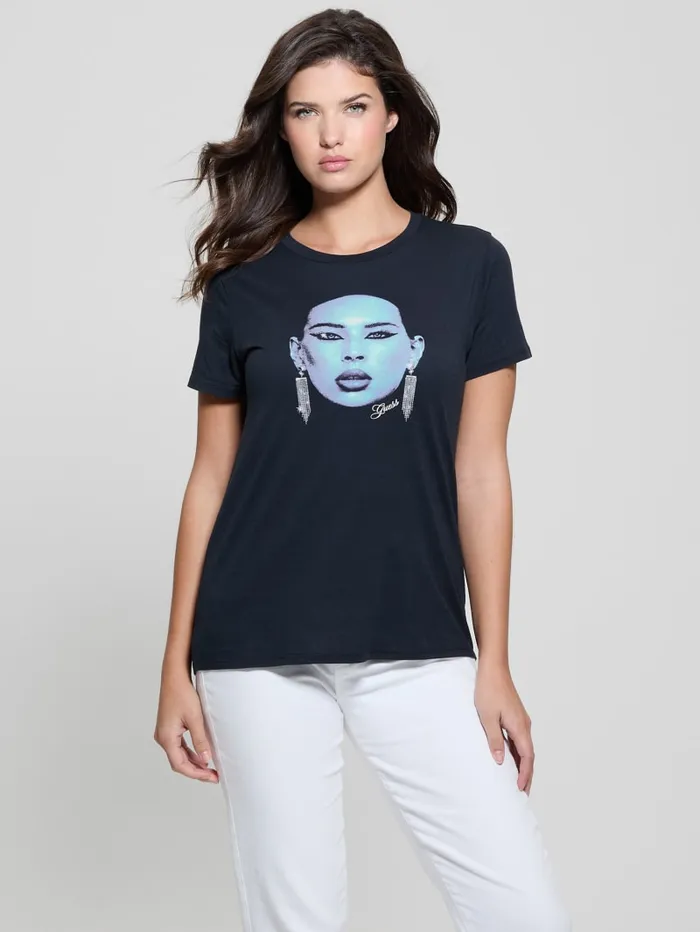 GUESS Tops Eco Sometimes Easy Tee Blue 8211 Women