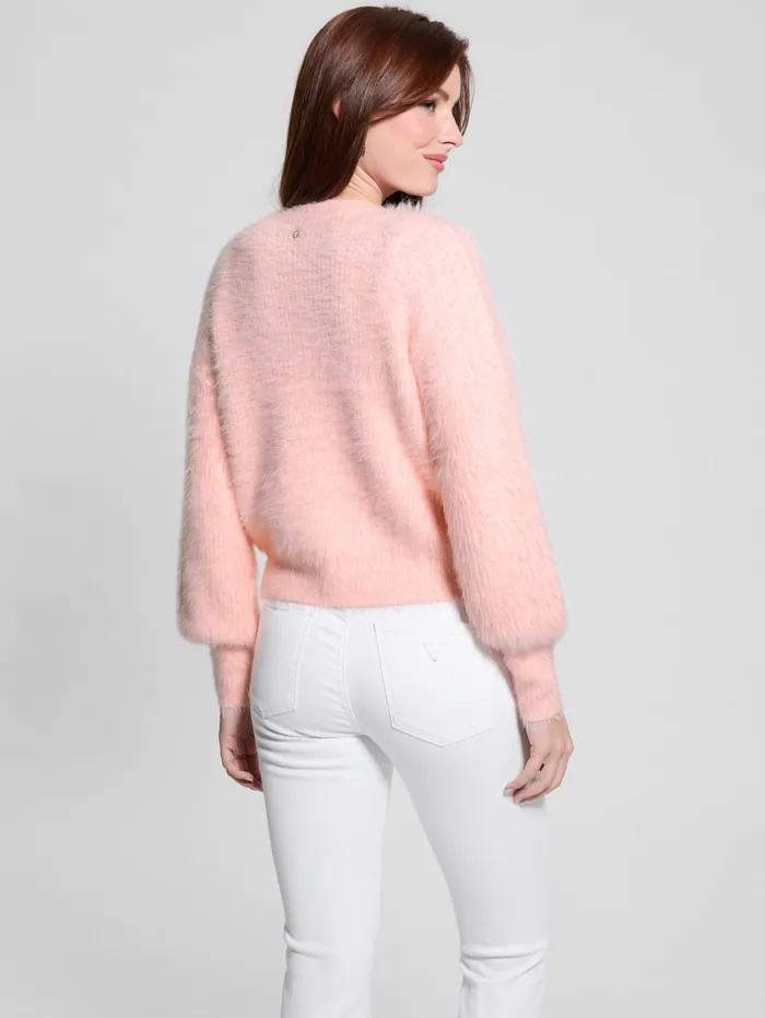 GUESS Tops Keyla Fuzzy Cardigan Blue 8211 Women