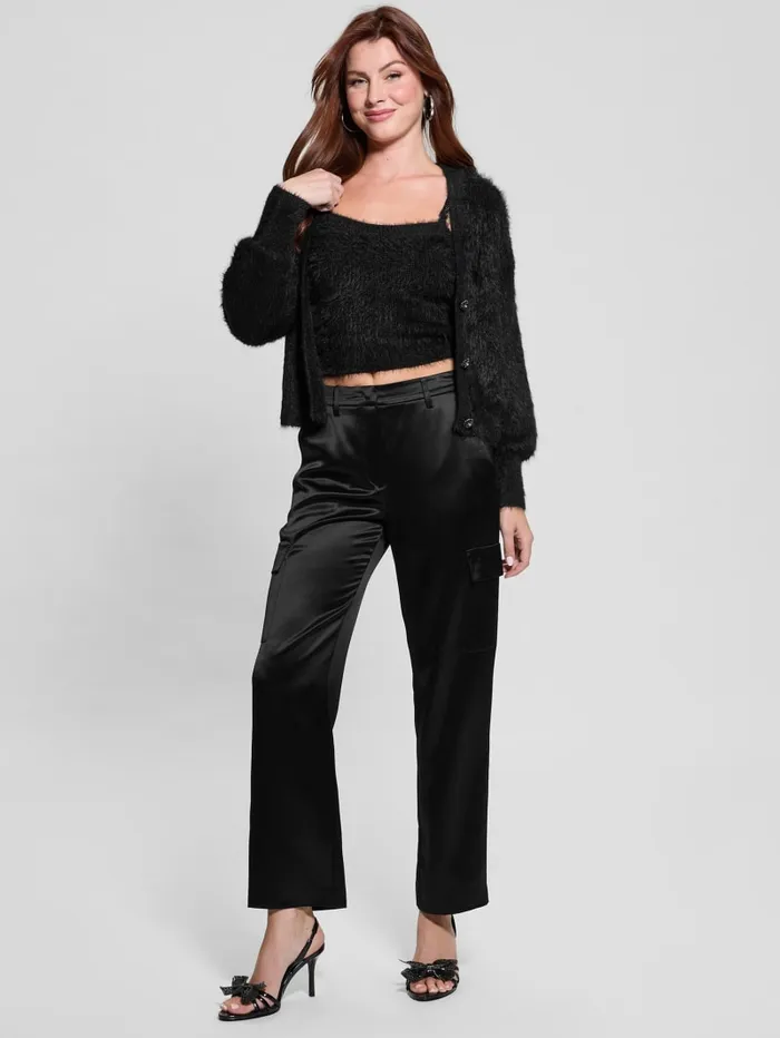 GUESS Tops Keyla Fuzzy Cardigan Blue 8211 Women