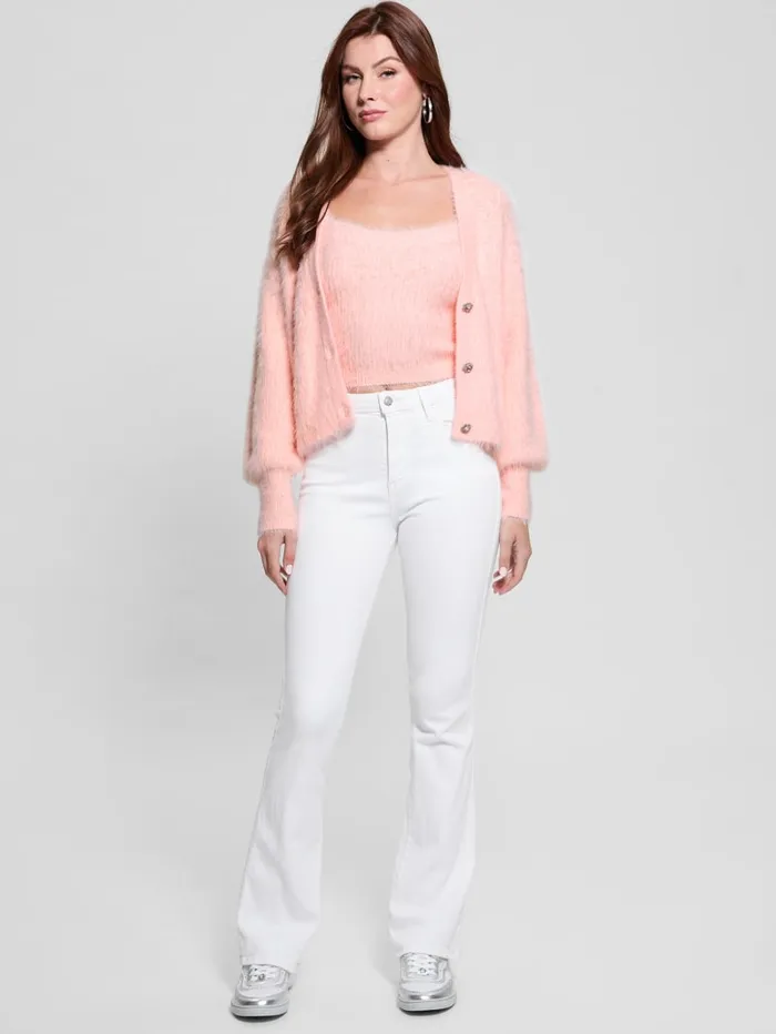 GUESS Tops Keyla Fuzzy Cardigan Blue 8211 Women