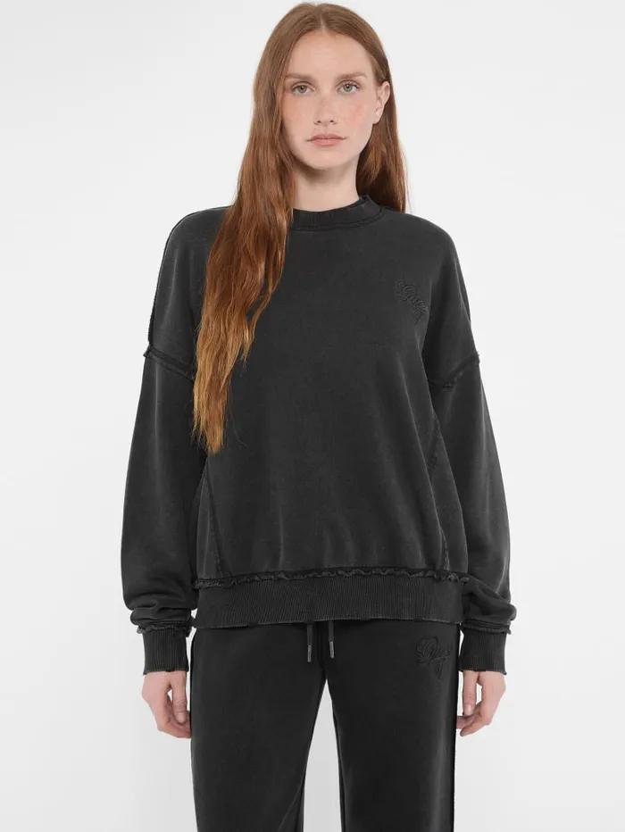 GUESS Tops Originals Distressed Pullover Black 8211 Women