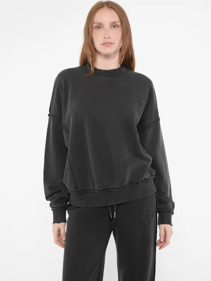 GUESS Tops Originals Distressed Pullover Black 8211 Women