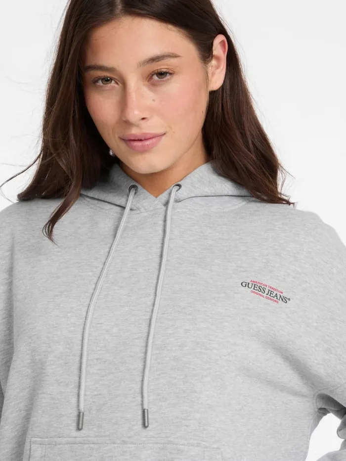GUESS Tops Oversized American Tradition Hoodie Gray 8211 Women