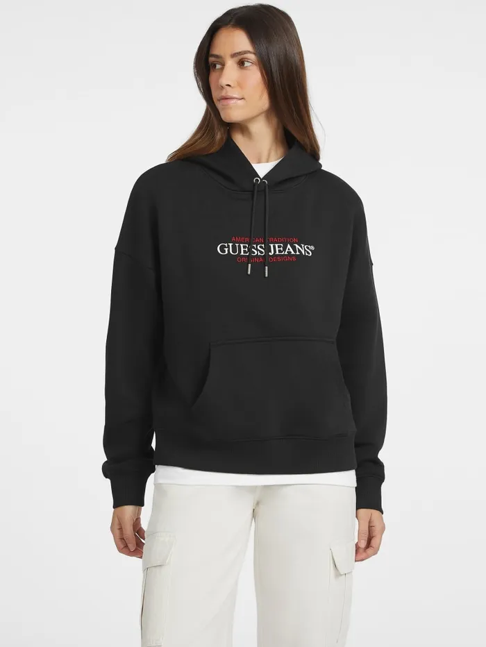 GUESS Tops Oversized American Tradition Hoodie Gray 8211 Women