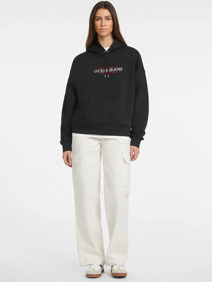 GUESS Tops Oversized American Tradition Hoodie Gray 8211 Women