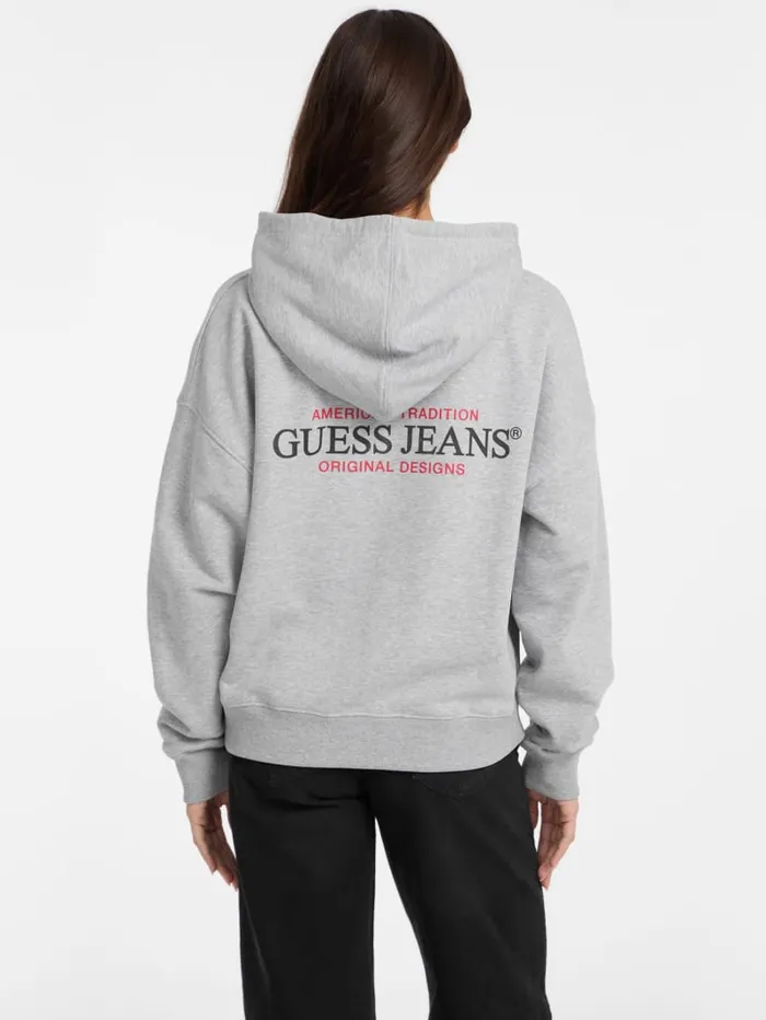 GUESS Tops Oversized American Tradition Hoodie Gray 8211 Women