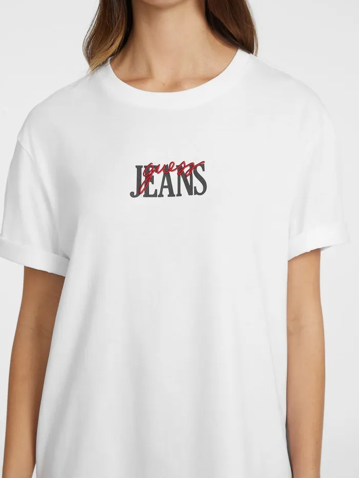 GUESS Tops Oversized Mixed Logo Tee White 8211 Women