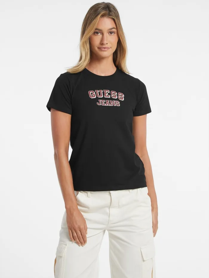 GUESS Tops Regular TwoTone Logo Tee Black 8211 Women