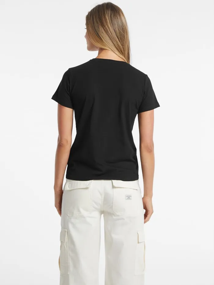 GUESS Tops Regular TwoTone Logo Tee Black 8211 Women