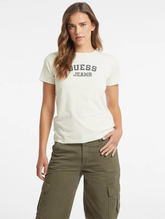 GUESS Tops Regular TwoTone Logo Tee Black 8211 Women