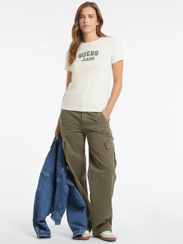 GUESS Tops Regular TwoTone Logo Tee Black 8211 Women