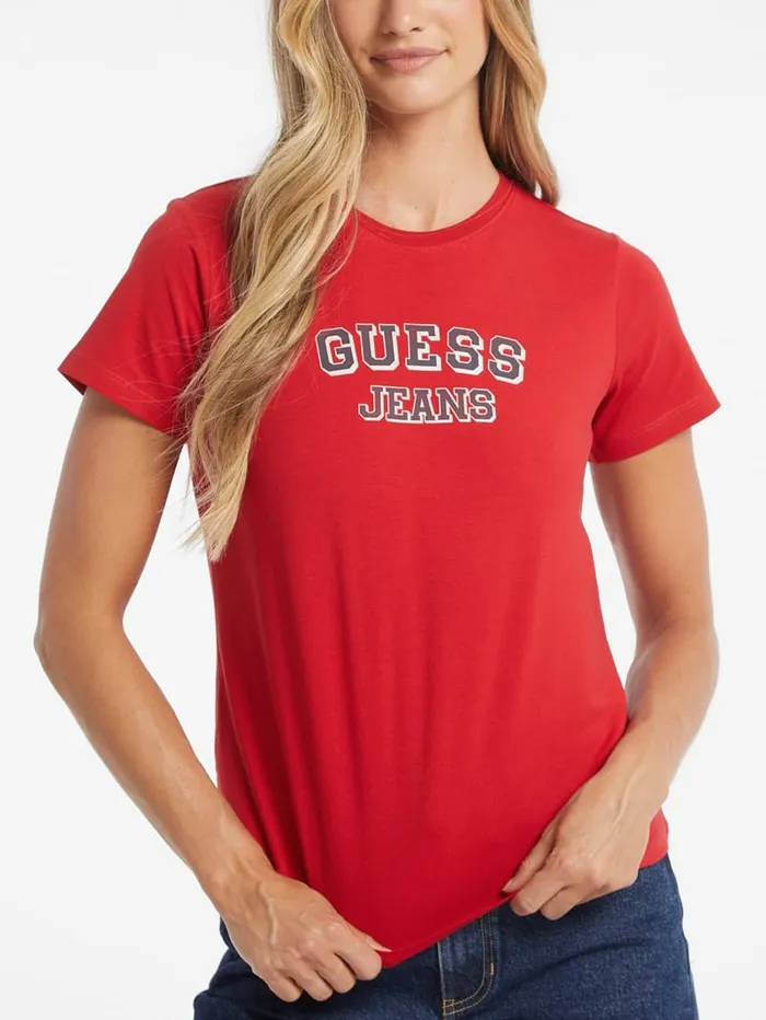 GUESS Tops Regular TwoTone Logo Tee Black 8211 Women
