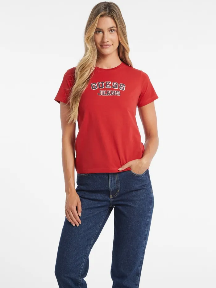 GUESS Tops Regular TwoTone Logo Tee Black 8211 Women